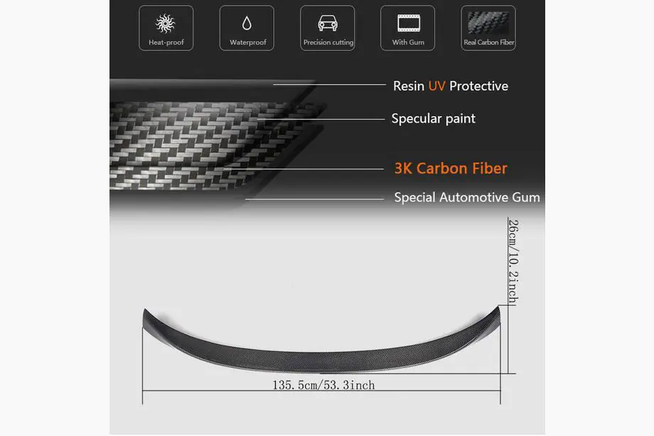 BMW X6 F16 2014-2019 Kofferraumdeckel Spoiler Carbon V3 Foto 5