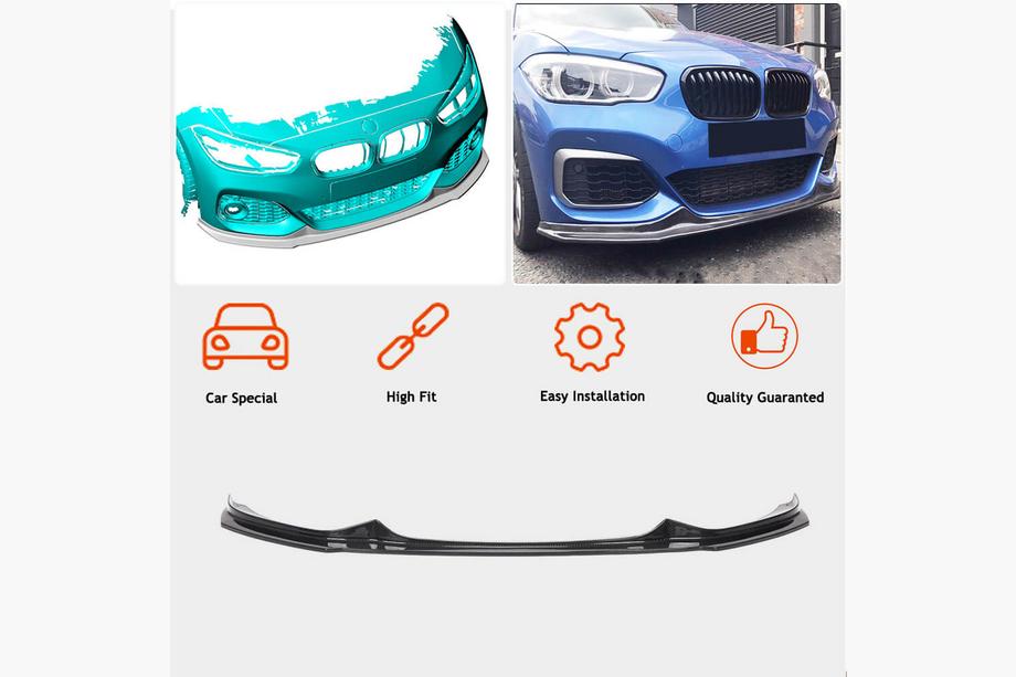 BMW 1 Series F20/F21 2011-2019 Frontspoiler Lippe V3 für M-Sport 2015-2019, Carbon Foto 2