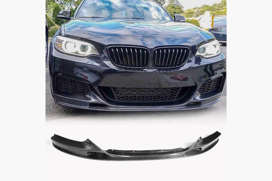 BMW 2 Series F22/F23 2014-2021 Frontstoßstangenlippe V2 (für F22/23 M-Sport, Carbon) Foto 1