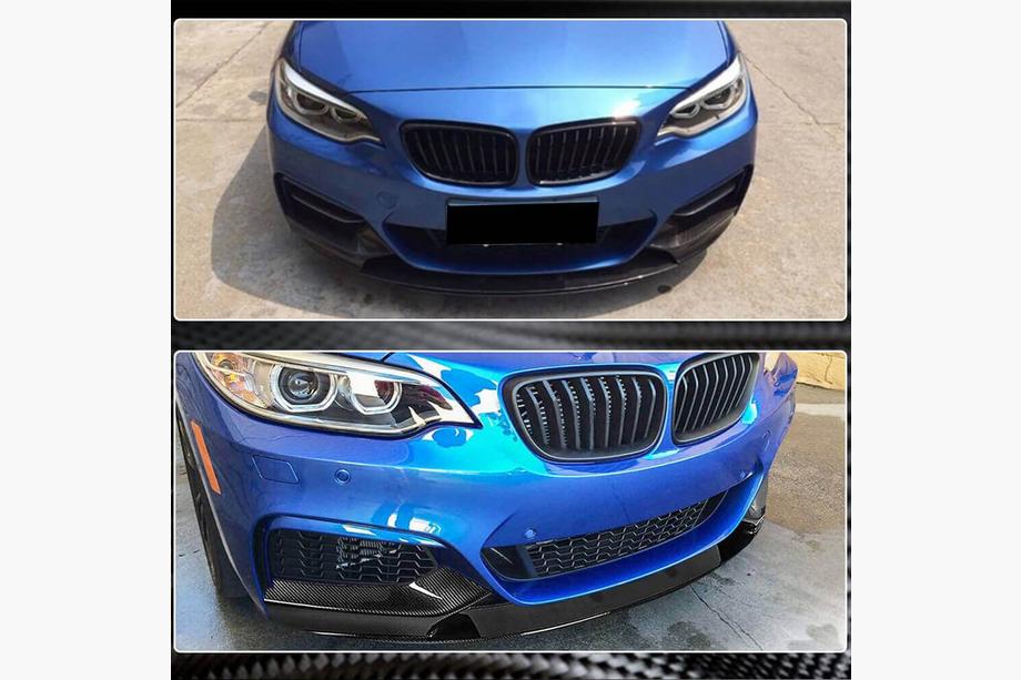 BMW 2 Series F22/F23 2014-2021 Frontspoilerlippe V3 für F22/23 M-Sport, Carbon Foto 2