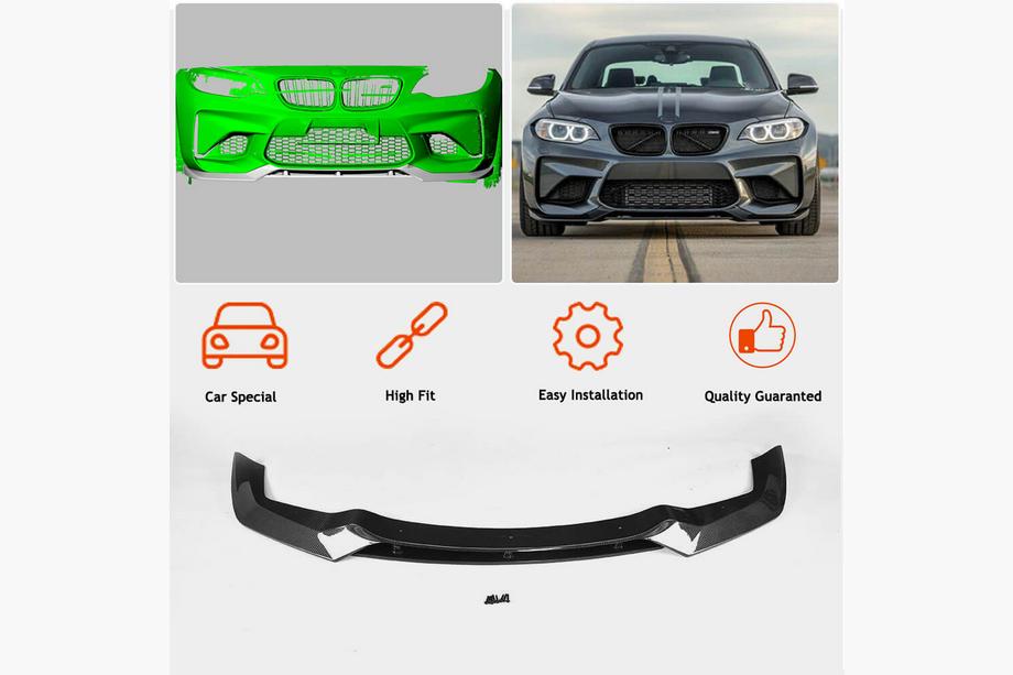 BMW 2 Series F22/F23 2014-2021 Frontlippe V2 für F87 M2, Carbon Foto 2