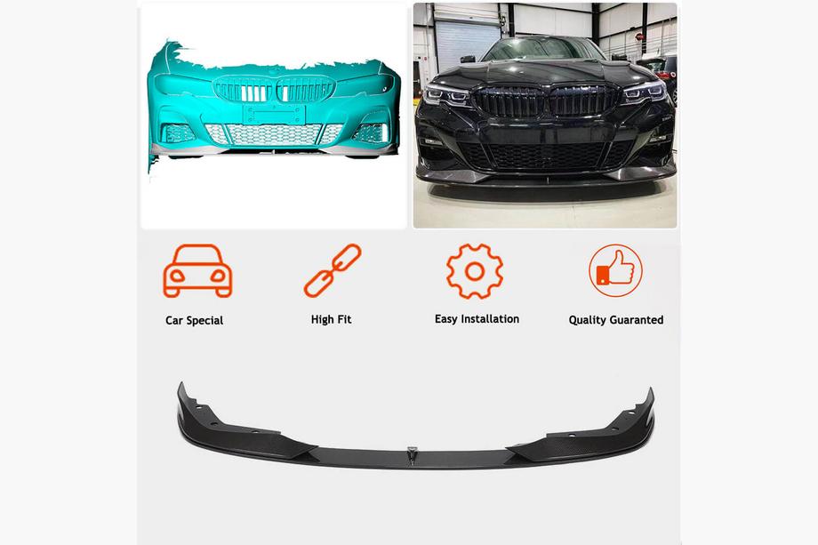 BMW 3 Series G20/G21 2018- Frontstoßstange Lippe AC-Style (für M-Sport 2018-2022, Carbon) Foto 6