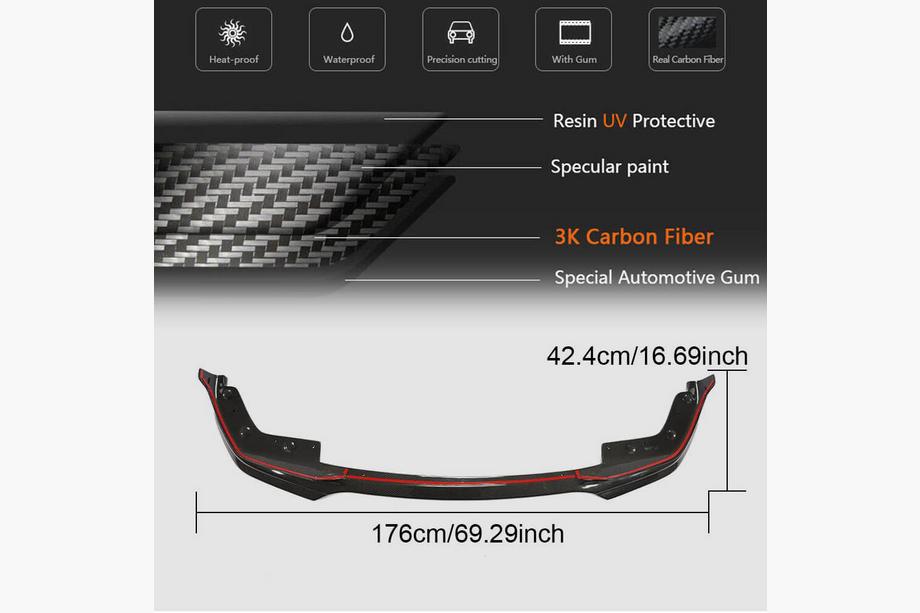 BMW 3 Series G20/G21 2018- Frontlippe V3 für M-Sport 2018-2022, Carbon Foto 7