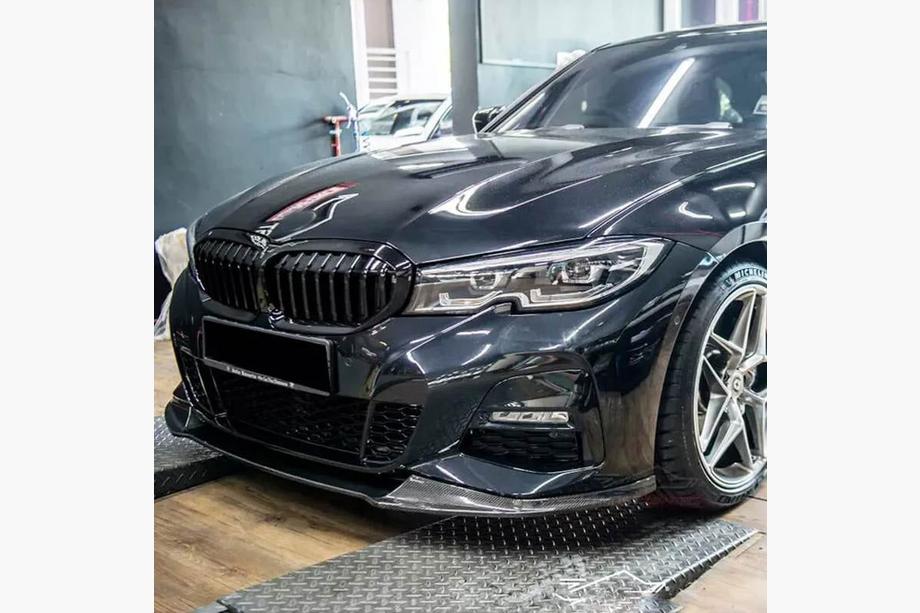 BMW 3 Series G20/G21 2018- Frontstoßstange Lippe V5 Aufsatz (für M-Sport 2018-2022, Carbon) Foto 3