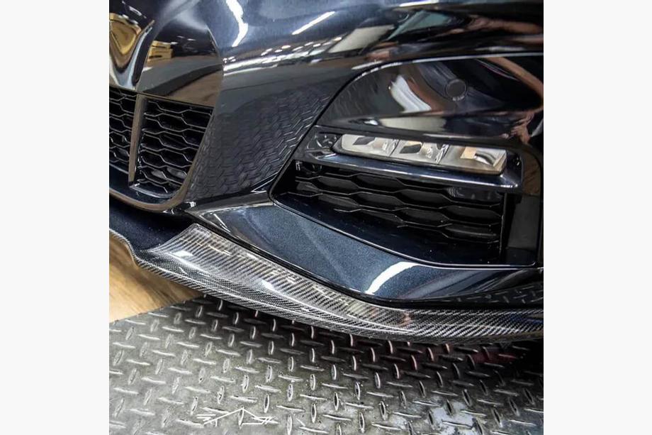 BMW 3 Series G20/G21 2018- Frontstoßstange Lippe V5 Aufsatz (für M-Sport 2018-2022, Carbon) Foto 4