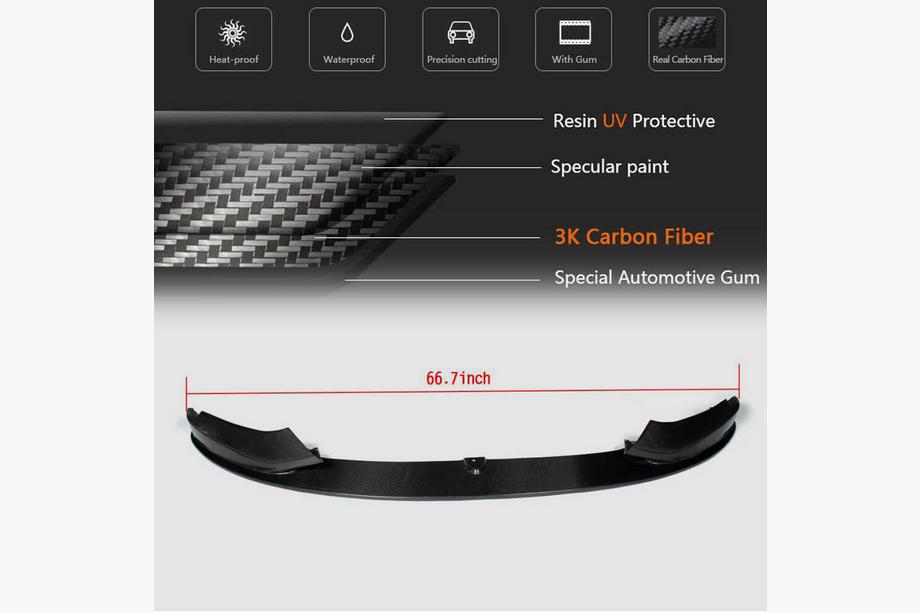 BMW 4 Series F32/F33/F36 2012-2020 Frontlippe V3 für M-Sport, Carbon Foto 5