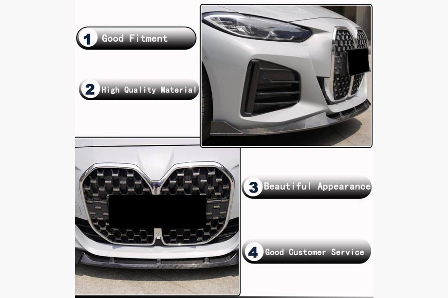 BMW 4 Series G22/23/26 2020- Frontstoßstange Lippe V3 Aufsatz (für G26 M-Sport, Carbon) Foto 3