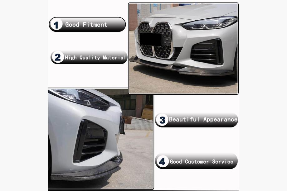BMW 4 Series G22/23/26 2020- Frontspoiler Lippe V2 für G26 M-Sport, Carbon Foto 3