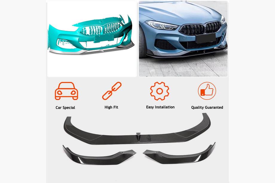 BMW 8 Series G14/G15/G16 2018- Frontstoßstange Lippe V1 Aufsatz (für M-Sport, Carbon) Foto 2