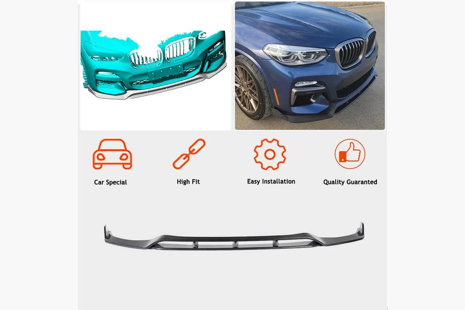 BMW X3 G01 2018- Frontlippe für originalen M-Sport Stoßfänger 2018-2021, Carbon Foto 2