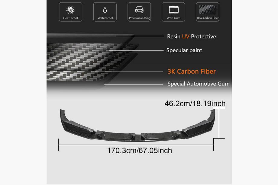 BMW X4 G02 2018- Frontstoßstange Lippe Aufsatz (für F98 2018-2021, Carbon) Foto 5