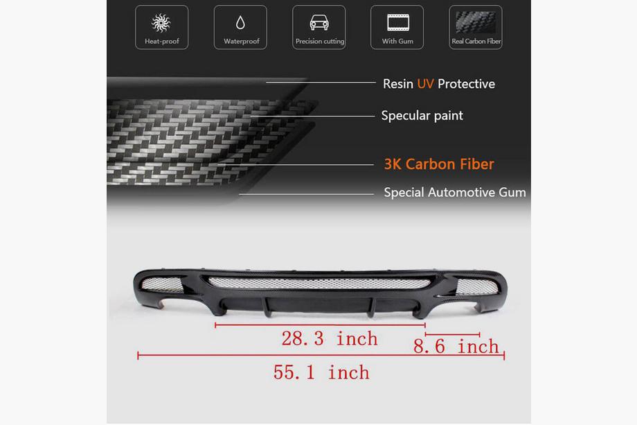 BMW 1 Series E81/E82/E87/E88 2004-2011 Heckdiffusor V1 für E82/E88 M-Sport, Carbon Foto 11