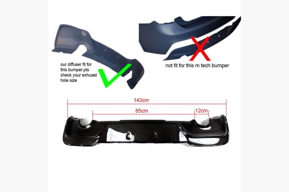 BMW 1 Series F20/F21 2011-2019 Heckdiffusor (für M135i 2011-2015, Carbon) Foto 5