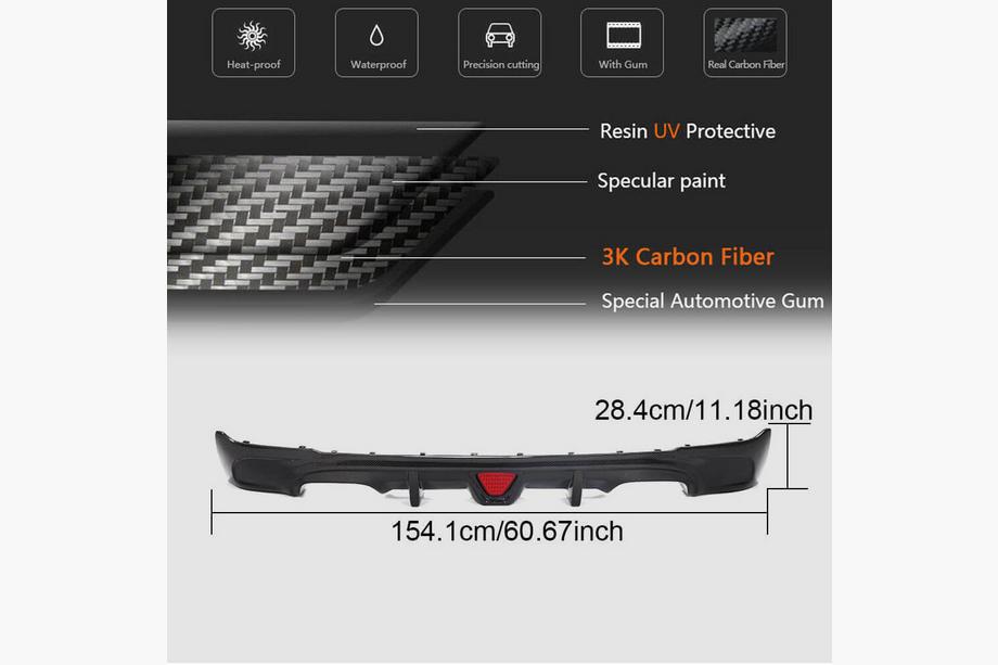 BMW 2 Series F22/F23 2014-2021 Heckdiffusor V2 für F22/F23 M-Sport, Carbon Foto 6