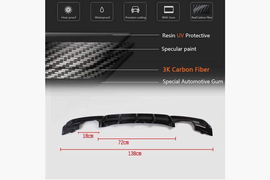 BMW 3 Series F30/F31 2012-2019 Heckdiffusor V4 (für F30 M-Sport, Carbon) Foto 6