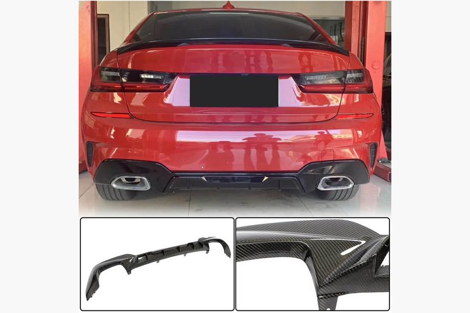 BMW 3 Series G20/G21 2018- Heckdiffusor V4 für M-Sport 2018-2022, Carbon Foto 1