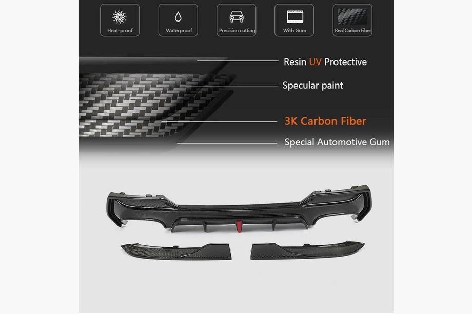 BMW 4 Series G22/23/26 2020- Heckstoßstangendiffusor FRP V4 (M-Sport) Foto 5