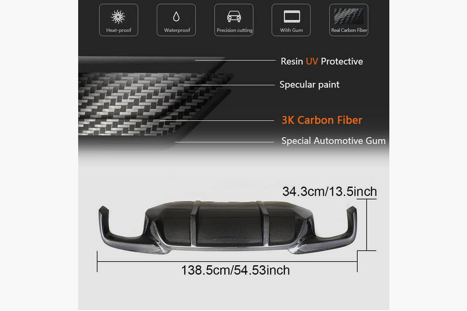 BMW 5 Series F10/F11 2010–2016 Heckdiffusor V1 für F10 M-Sport, Carbon Foto 4