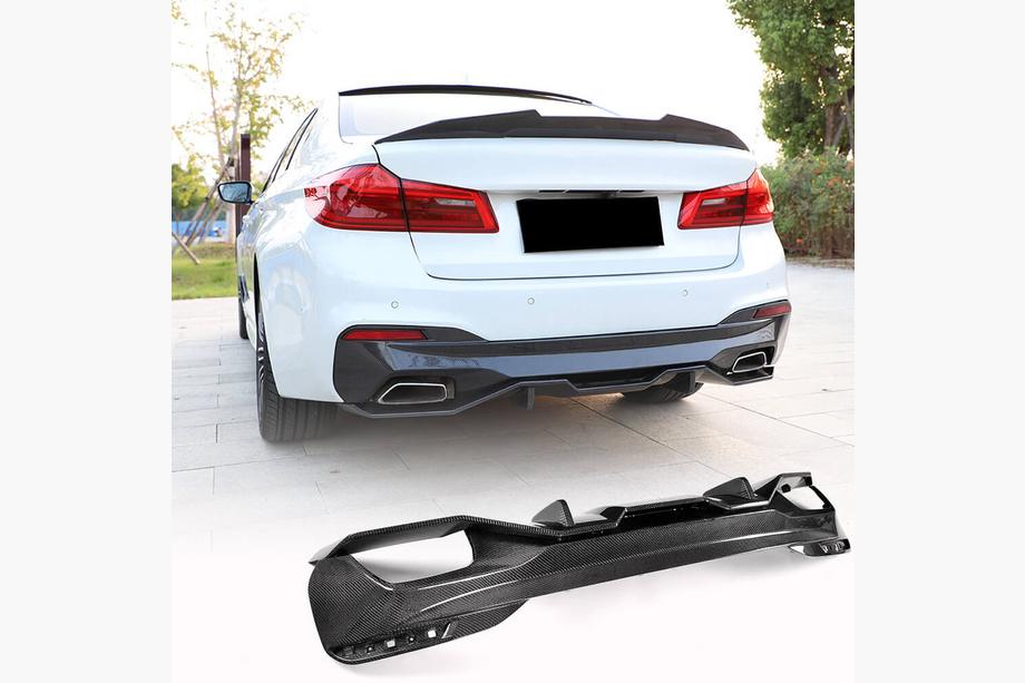 BMW 5er G30/G31 2017–2023 Heckstoßstangen-Diffusor V4 (für M-Sport/M5 F90, Carbon) Foto 16