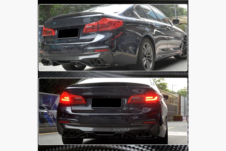 BMW 5er G30/G31 2017–2023 Heckstoßstangen-Diffusor V4 (für M-Sport/M5 F90, Carbon) Foto 18
