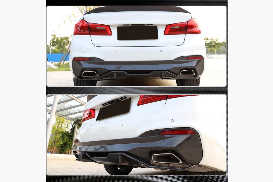 BMW 5er G30/G31 2017–2023 Heckstoßstangen-Diffusor V4 (für M-Sport/M5 F90, Carbon) Foto 17