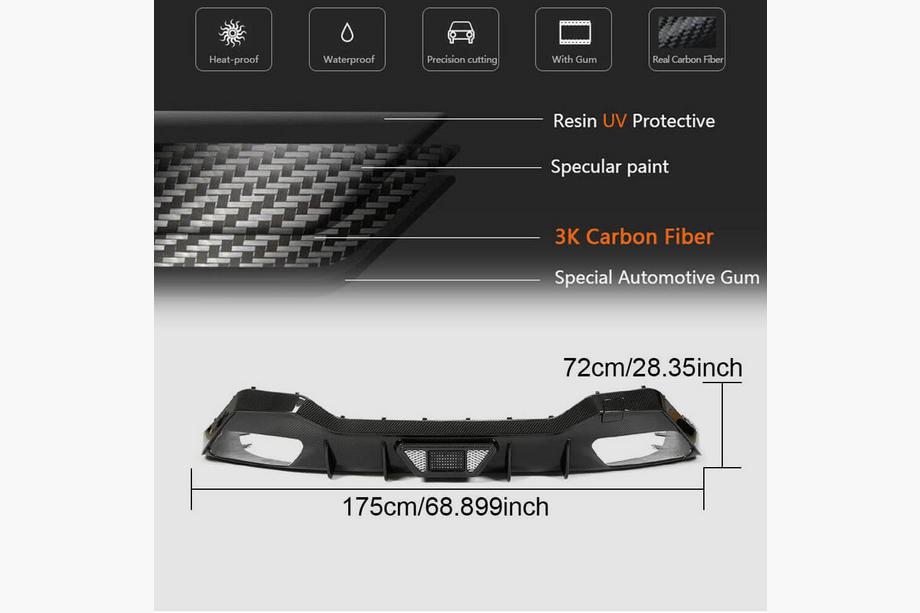 BMW 8 Series G14/G15/G16 2018- Heckdiffusor V1 für G14/G15 M-Sport, Carbon Foto 4