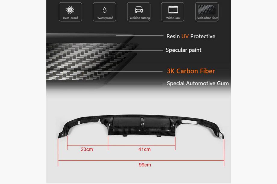 BMW 4 Series F32/F33/F36 2012-2020 Heckstoßstangendiffusor FRP V15 (für F82/F83) Foto 5