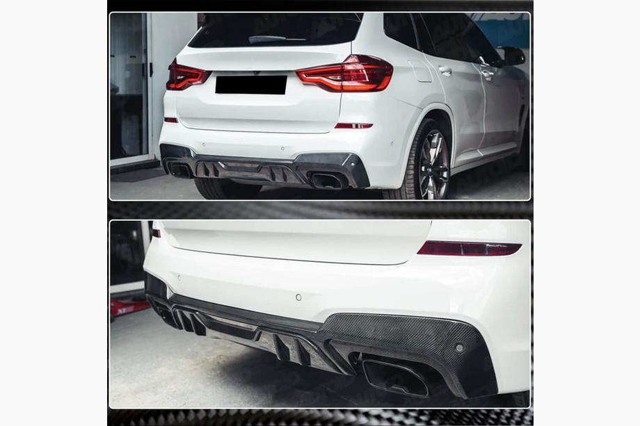 BMW X3 G01 2018- Heckstoßstangen Diffusor (für original M-Sport 2018-2021, Carbon) Foto 3