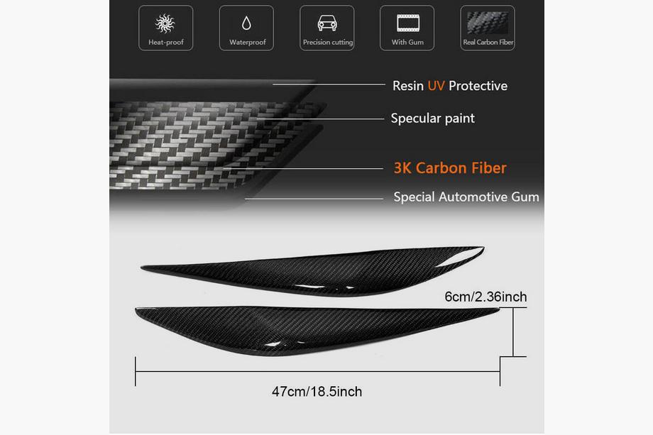 BMW 3 Series F30/F31 2012-2019 Scheinwerferblenden V2 (für F30, Carbon) Foto 7