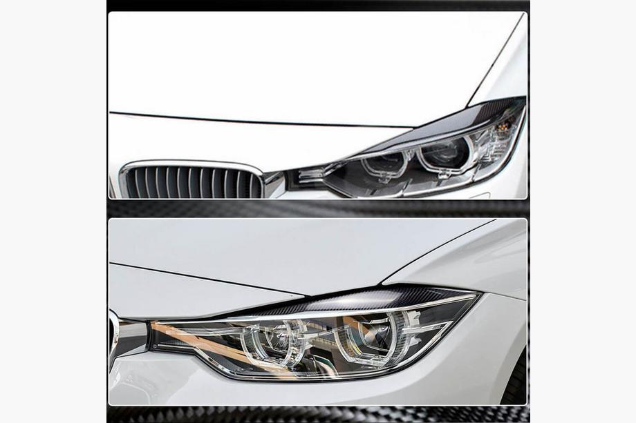BMW 3 Series F30/F31 2012-2019 Scheinwerferblenden V2 (für F30, Carbon) Foto 9