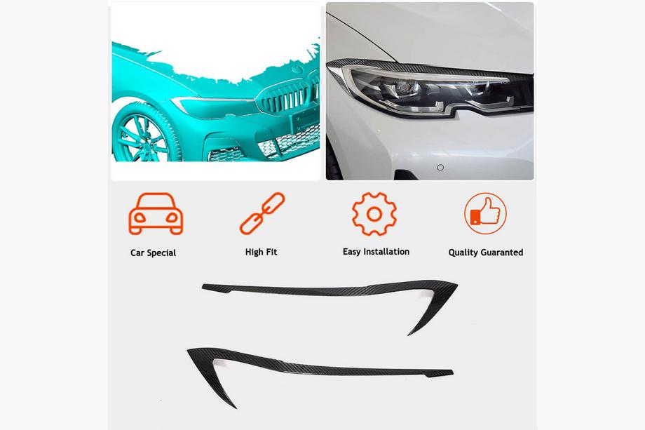 BMW 3 Series G20/G21 2018- Scheinwerferblenden (2018-2022, Carbon) Foto 2
