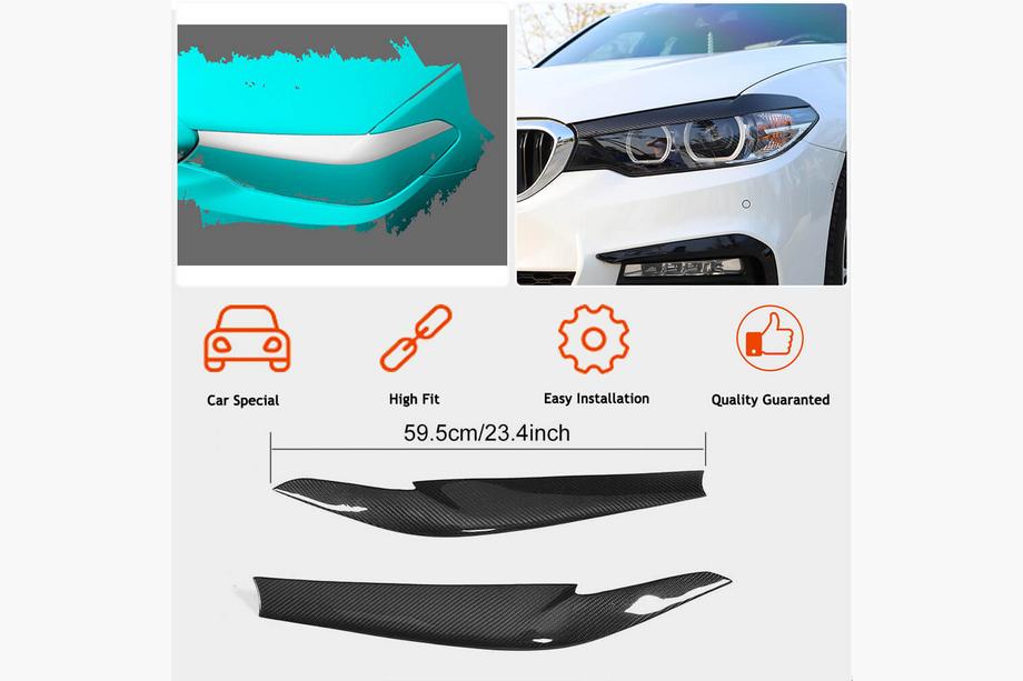 BMW 5er G30/G31 2017–2023 Scheinwerferblenden Trockencarbon (2017-2020) Foto 2