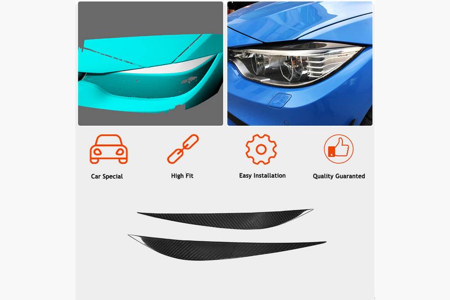 BMW 3 Series F30/F31 2012-2019 Scheinwerferblenden V2 (für F80, Carbon) Foto 3