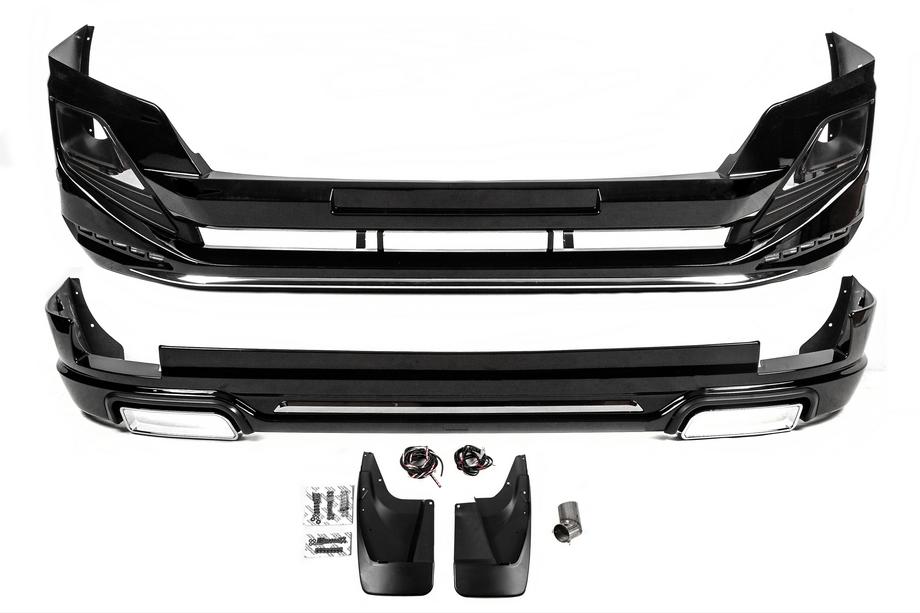 Toyota Land Cruiser Prado 150 2009-2023 Stoßstangenschutz vorne und hinten Luxury (2013-2017) Schwarz Foto 3