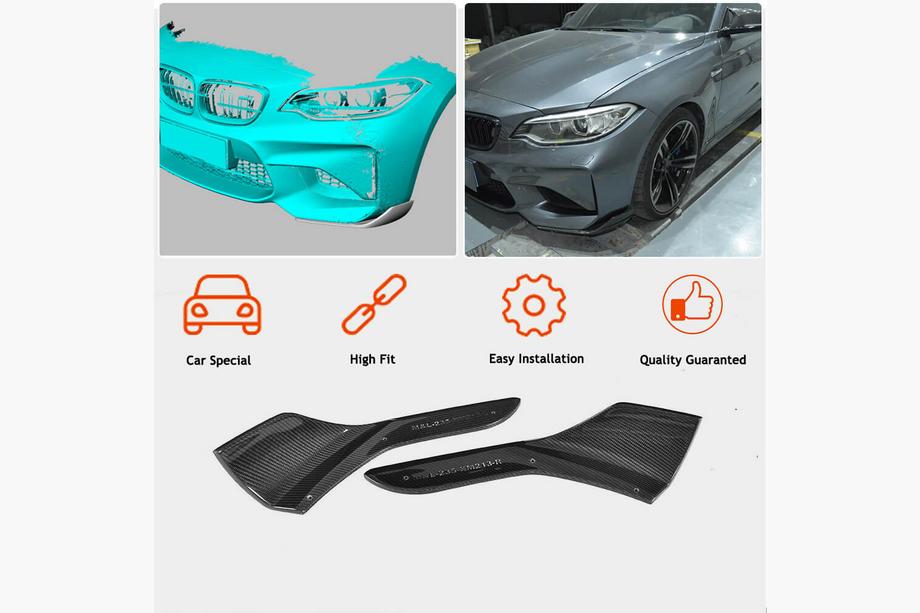 BMW 2 Series F22/F23 2014-2021 Frontspoiler Flap Aufsätze (für F87 M2/M2C, Carbon) Foto 2