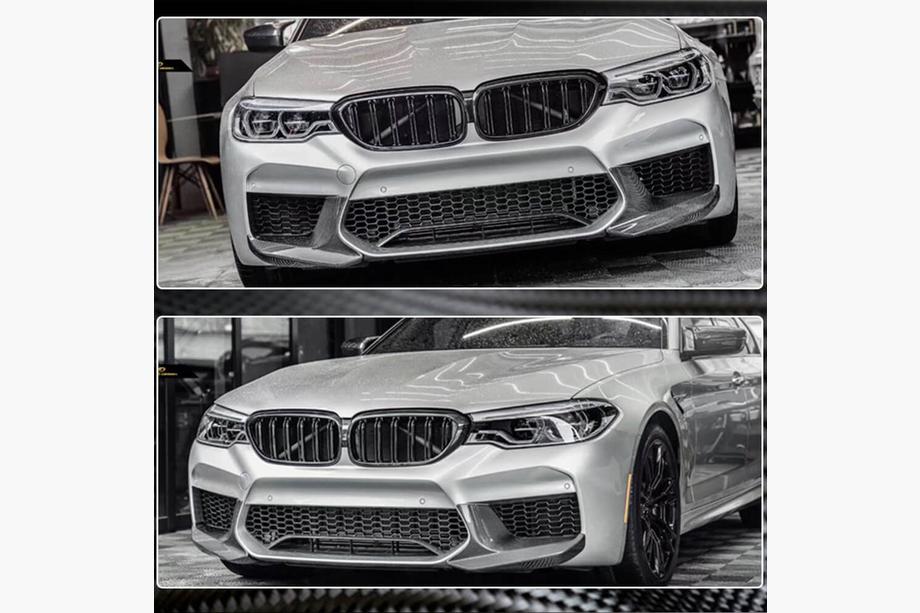 BMW 5er G30/G31 2017–2023 Frontstoßstangen Flaps Aufsätze (für M5 F90 2017-2020, Carbon) Foto 4