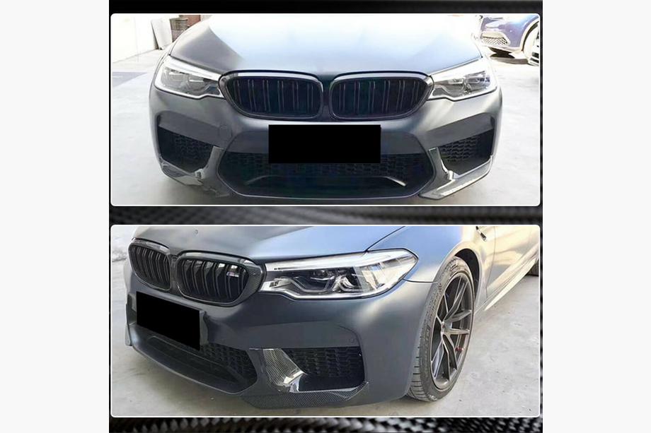 BMW 5er G30/G31 2017–2023 Frontstoßstangen Flaps Aufsätze (für M5 F90 2017-2020, Carbon) Foto 5