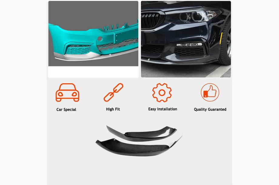 BMW 5er G30/G31 2017–2023 Frontstoßstangen Flaps V2 für M-Sport 2017-2020 Carbon Foto 2