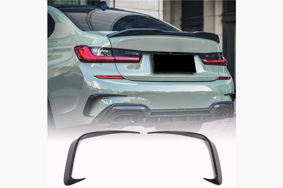 BMW 3 Series G20/G21 2018- Heckstoßstangen Flaps Aufsätze (für M-Sport 2018-2022, Carbon) Image