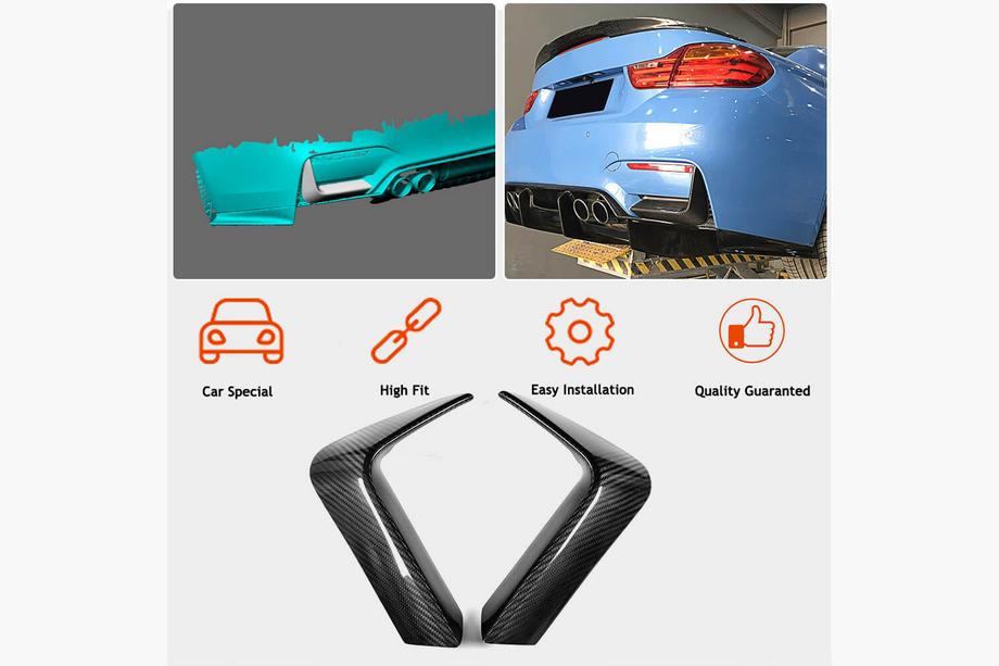 BMW 4 Series F32/F33/F36 2012-2020 Heckstoßstangenaufsätze Flap V1 (für F82/F83, Carbon) Foto 2