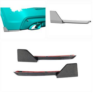 Heckstoßstangen Flaps Aufsätze (für original M-Sport 2018-2021, Carbon) Foto 2