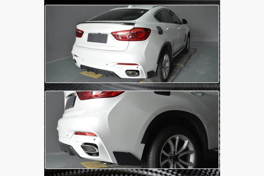 BMW X6 F16 2014-2019 Heckstoßstangenabdeckungen Flap (für M-Sport, Carbon) Foto 3