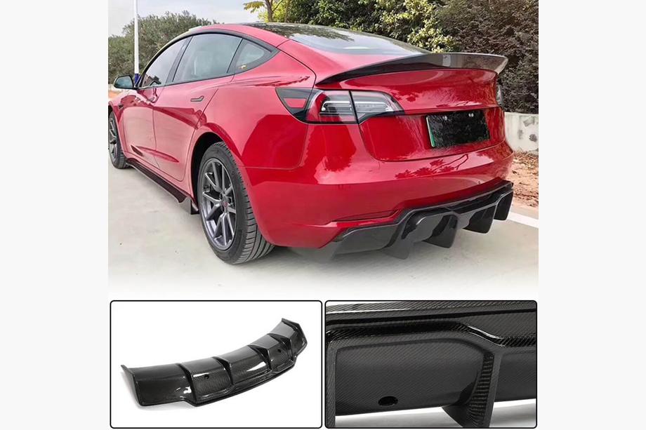 Tesla Model 3 2017- Heckdiffusor V2 (2017-2023, Carbon) Image