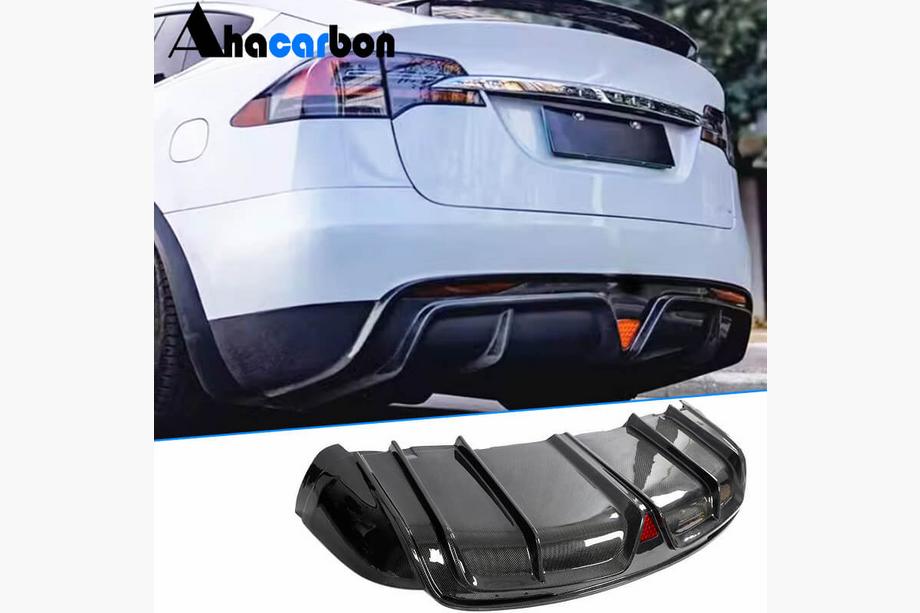 Tesla Model X 2015- Heckdiffusor für Plaid 2021-2025, Carbon Foto 1