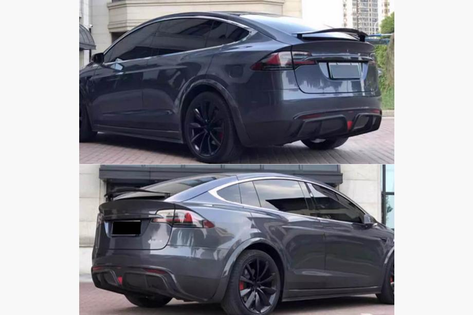 Tesla Model X 2015- Heckdiffusor für Plaid 2021-2025, Carbon Foto 3