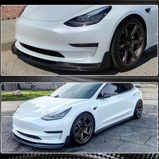 Frontlippe Lip V1 für Frontstoßstange (2017-2023, Carbon) Tesla Model 3 2017- Foto 4
