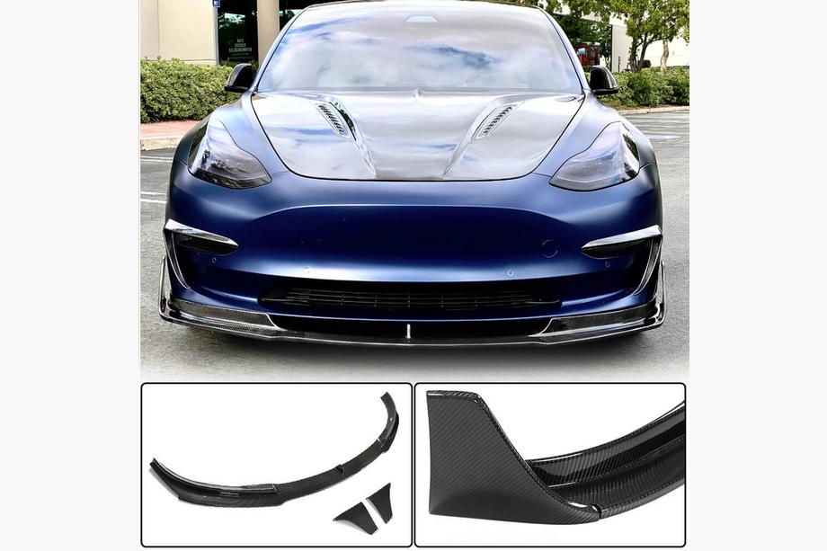 Tesla Model 3 2017- Frontlippe Lip V3 (2017-2023, Carbon) Image