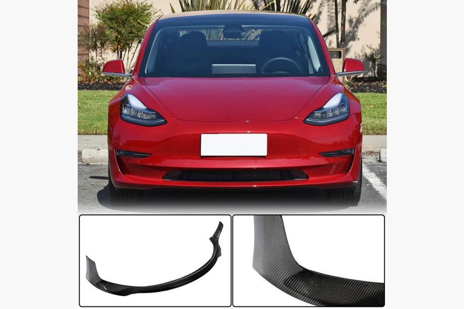Tesla Model 3 2017- Frontlippe Lip V4 für Frontstoßstange (2017-2023, Carbon) Image