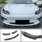 Tesla Model 3 2017- Frontlippe V5 für Stoßfänger (2017-2023, Carbon) Foto 1