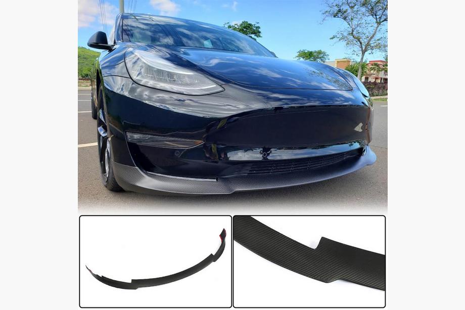 Tesla Model 3 2017- Frontlippe Stoßstange Lip V6 (2017-2023, Carbon) Image